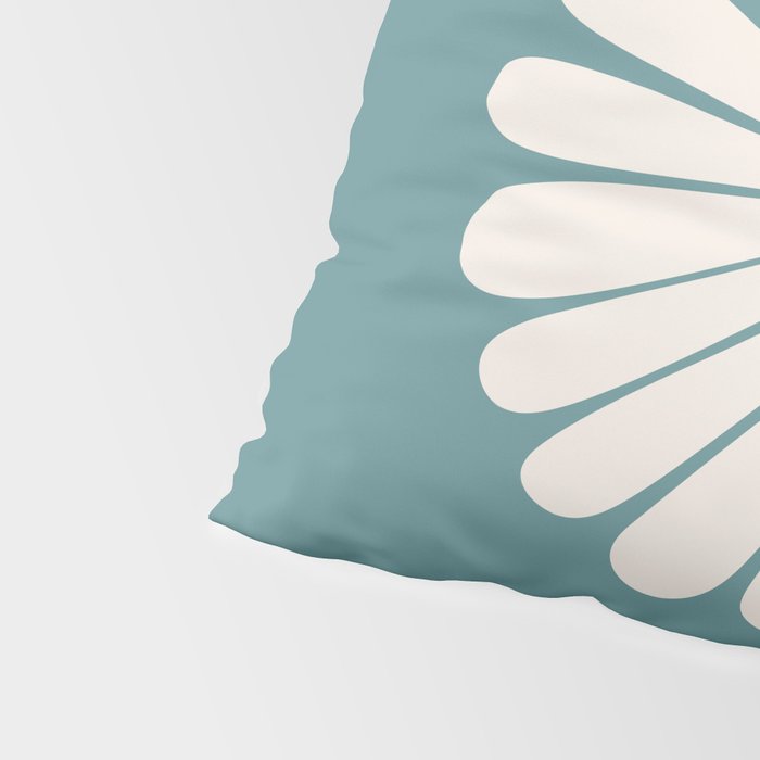 Retro Daisy Abstract XXII Teal Green Bold Floral Pillow Sham Gallery Image 4