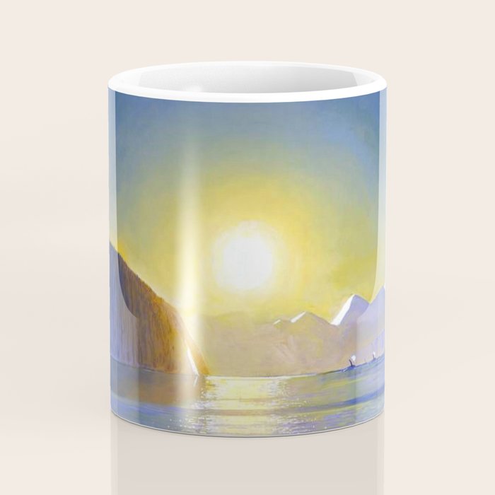 Resurrection Bay, Alaska, Midnight Sun Mountain landscape by Rockwell Kent Coffee Mug Gallery Image 4