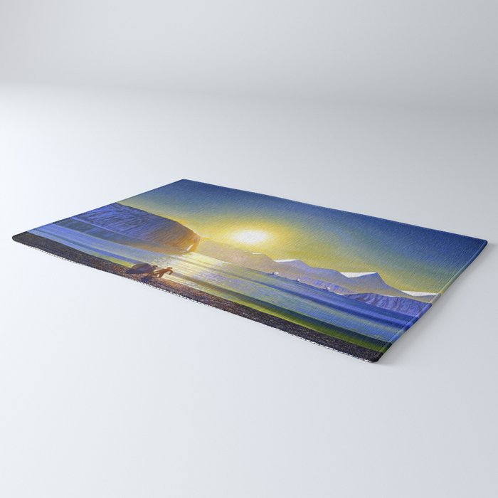 Resurrection Bay, Alaska, Midnight Sun Mountain landscape by Rockwell Kent Rug Gallery Image 3