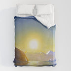 Resurrection Bay, Alaska, Midnight Sun Mountain landscape by Rockwell Kent Duvet Cover Gallery Image 6