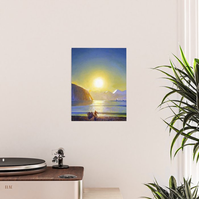 Resurrection Bay, Alaska, Midnight Sun Mountain landscape by Rockwell Kent Poster Gallery Image 2