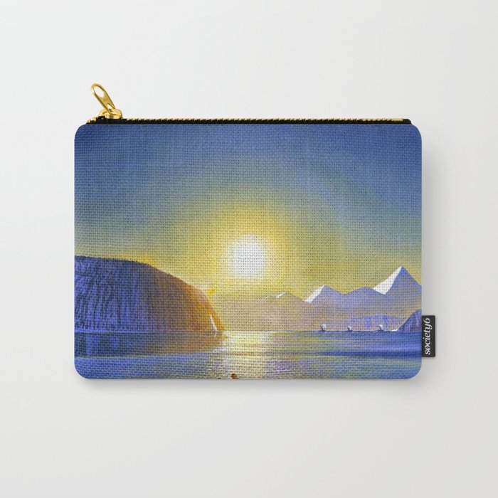 Resurrection Bay, Alaska, Midnight Sun Mountain landscape by Rockwell Kent Carry All Pouch Gallery Image 1