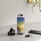 Resurrection Bay, Alaska, Midnight Sun Mountain landscape by Rockwell Kent Water Bottle Gallery Image 4
