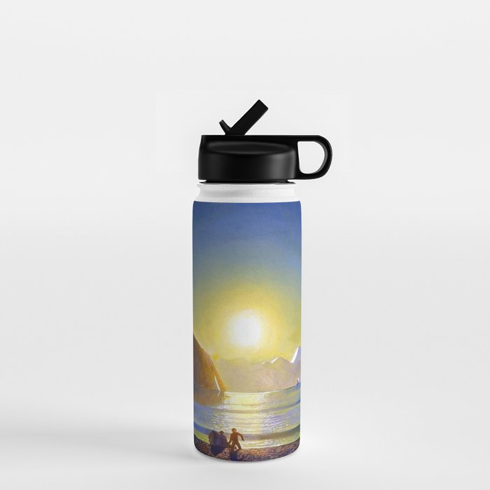 Resurrection Bay, Alaska, Midnight Sun Mountain landscape by Rockwell Kent Water Bottle Gallery Image 1