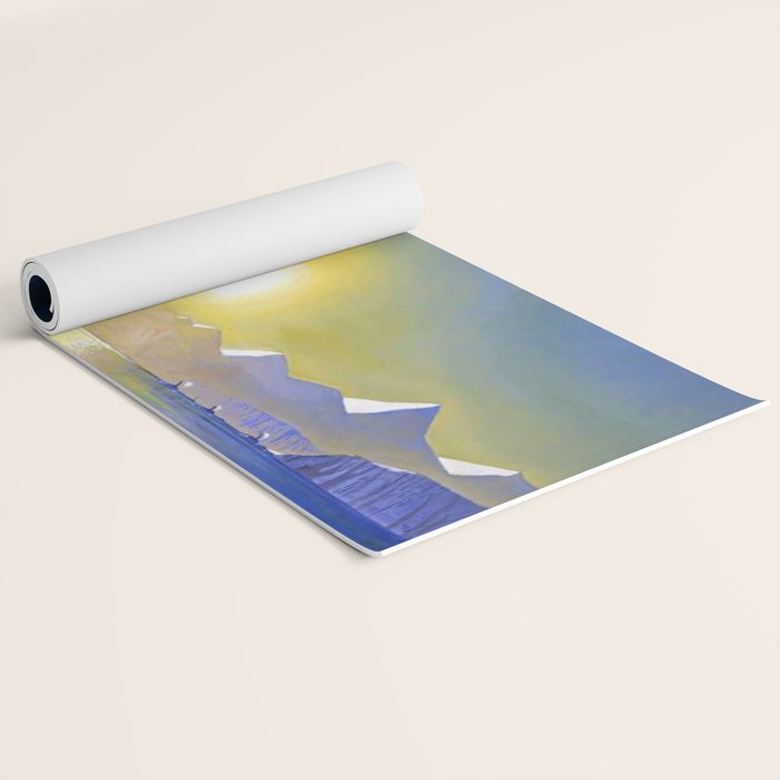 Resurrection Bay, Alaska, Midnight Sun Mountain landscape by Rockwell Kent Yoga Mat Gallery Image 2