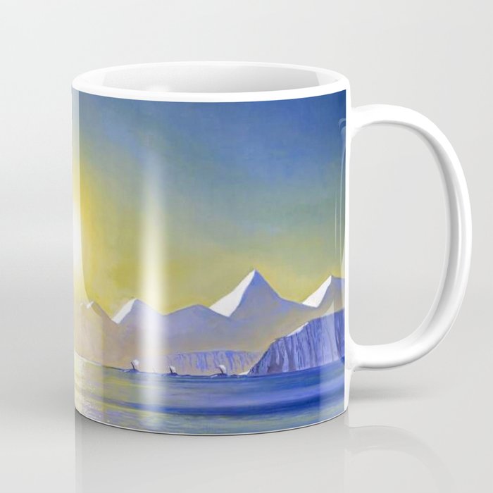 Resurrection Bay, Alaska, Midnight Sun Mountain landscape by Rockwell Kent Coffee Mug Gallery Image 1