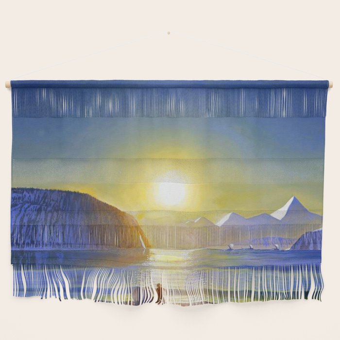 Resurrection Bay, Alaska, Midnight Sun Mountain landscape by Rockwell Kent Wall Hanging Gallery Image 1