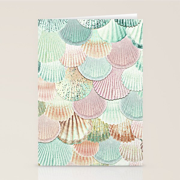 MERMAID SHELLS - MINT & ROSEGOLD Stationery Card Gallery Image 1