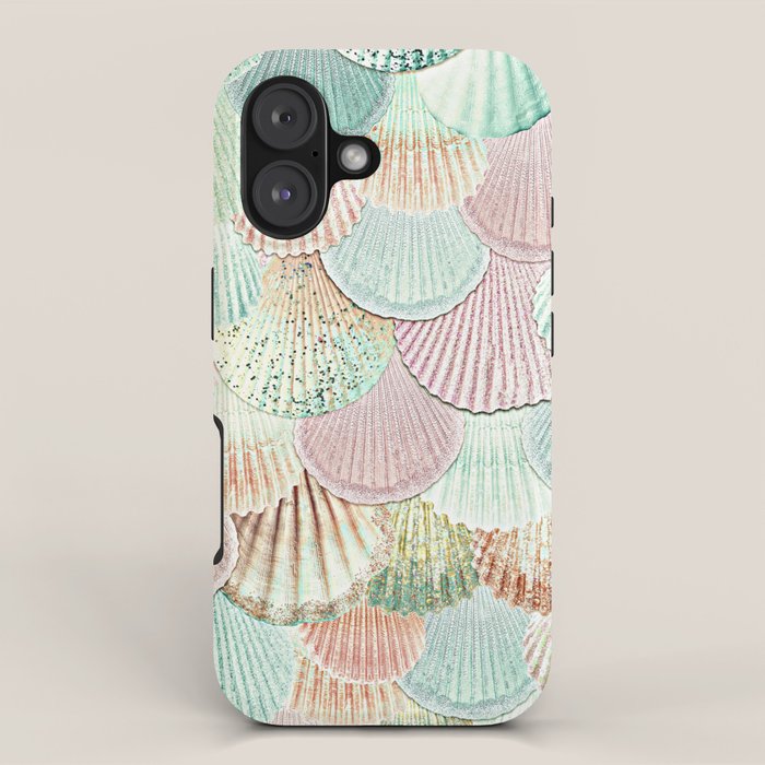 MERMAID SHELLS - MINT & ROSEGOLD iPhone Case Gallery Image 1