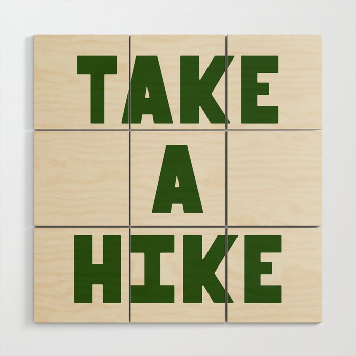Take a Hike in Green and Beige Wood Wall Art Gallery Image 1