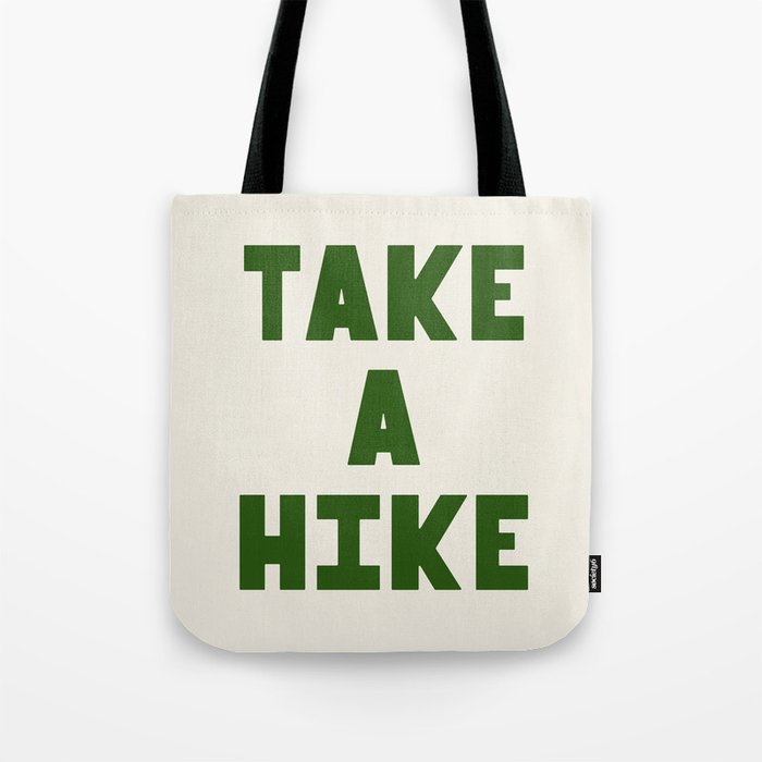 Take a Hike in Green and Beige Tote Bag Gallery Image 1