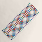 Colorful Geometric Checkered Stripes Pattern Yoga Mat Gallery Image 1