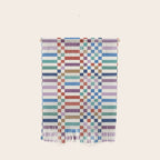 Colorful Geometric Checkered Stripes Pattern Wall Hanging Gallery Image 1