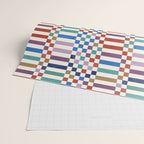 Colorful Geometric Checkered Stripes Pattern Wrapping Paper Gallery Image 2