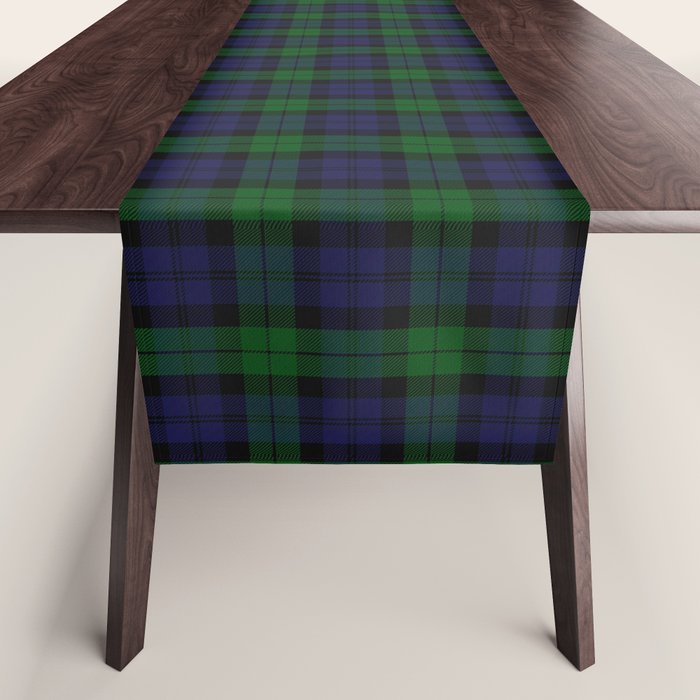 Large Military Blackwatch Scottish Tartan Plaid Table Runner Gallery Image 1