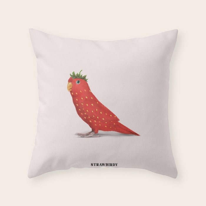 Strawbirdy Throw Pillow Gallery Image 6