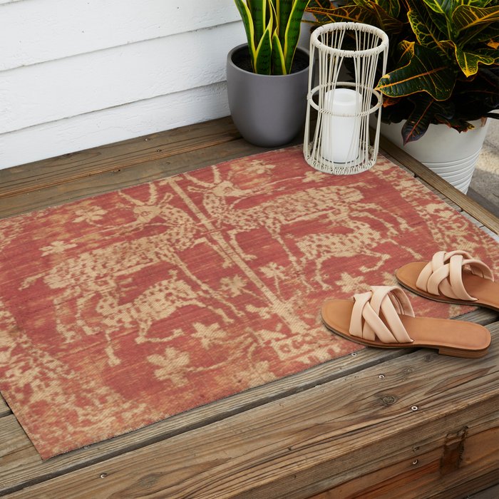 Deer Tapestry Outdoor Rug Gallery Image 2