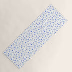 Elegant blush blue yellow watercolor floral pattern Yoga Mat Gallery Image 1