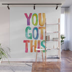 You Got This Rainbow Watercolor Wall Mural Gallery Image 1