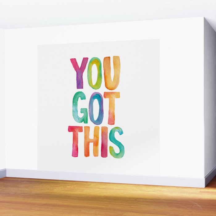 You Got This Rainbow Watercolor Wall Mural Gallery Image 2