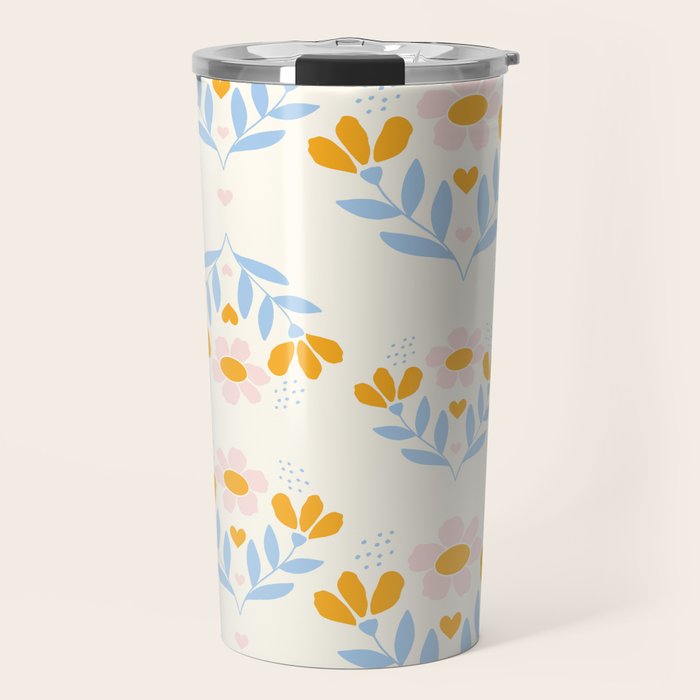 Sweet Love - Floral Pattern Travel Mug Gallery Image 1