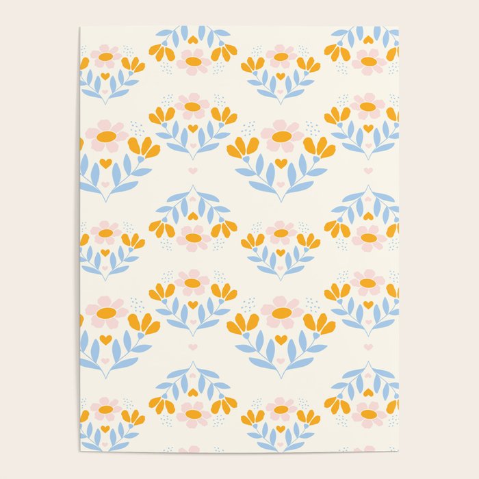 Sweet Love - Floral Pattern Poster Gallery Image 1