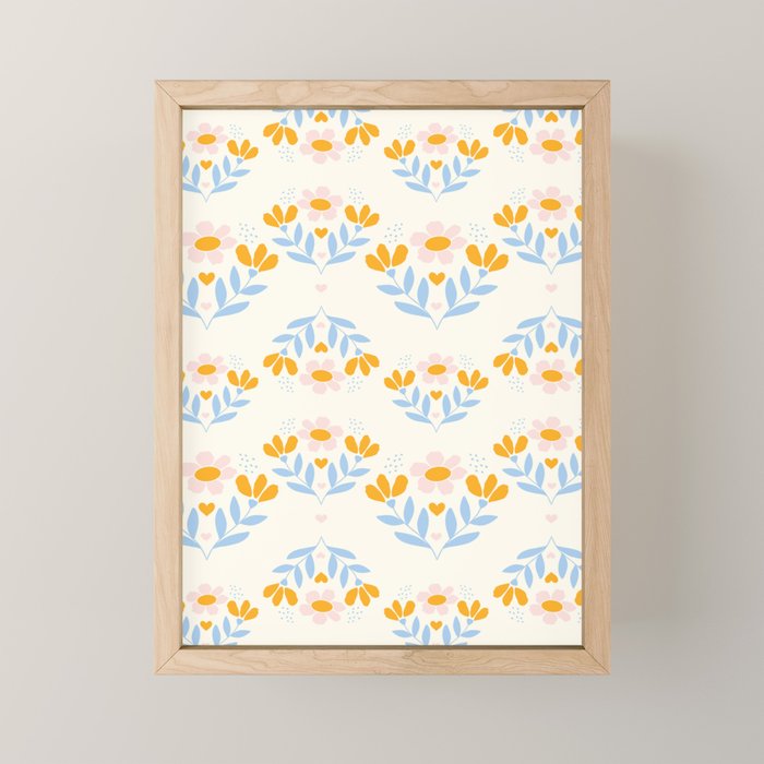 Sweet Love - Floral Pattern Mini Art Print Gallery Image 1