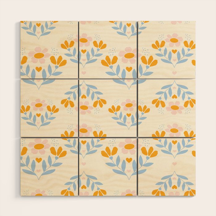 Sweet Love - Floral Pattern Wood Wall Art Gallery Image 1