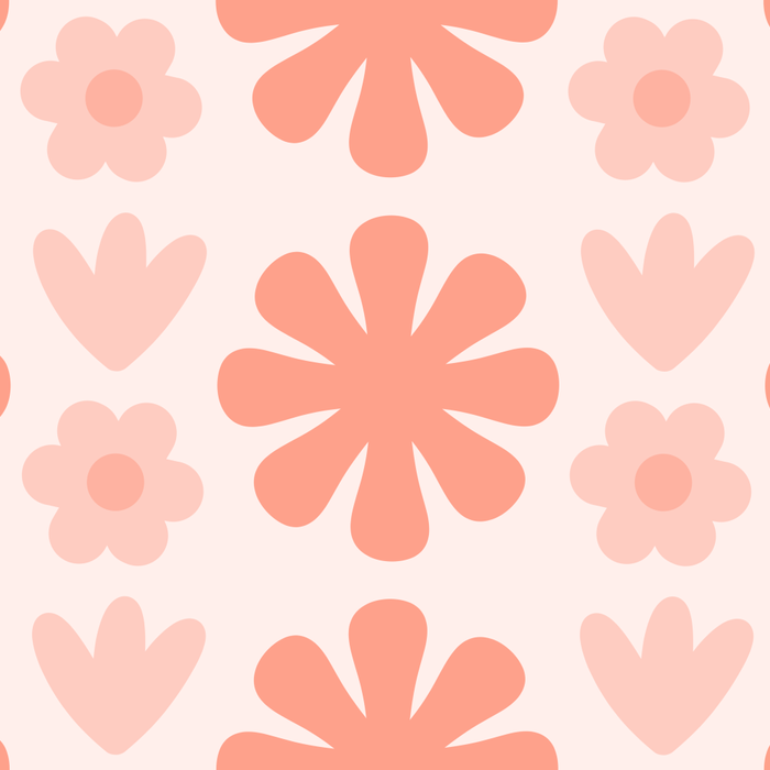Scandi Floral Grid Retro Pattern in Pale Blush Pink Coffee Mug Gallery Image 2