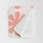 Scandi Floral Grid Retro Pattern in Pale Blush Pink Throw Blanket Gallery Image 3