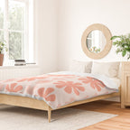 Scandi Floral Grid Retro Pattern in Pale Blush Pink Duvet Cover Gallery Image 2