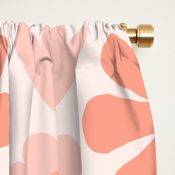 Scandi Floral Grid Retro Pattern in Pale Blush Pink Window Curtain Gallery Image 2