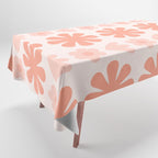 Scandi Floral Grid Retro Pattern in Pale Blush Pink Tablecloth Gallery Image 1