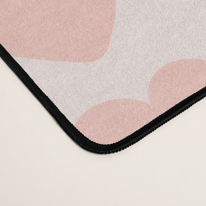 Scandi Floral Grid Retro Pattern in Pale Blush Pink Desk Mat Gallery Image 4