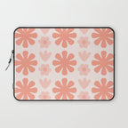 Scandi Floral Grid Retro Pattern in Pale Blush Pink Laptop Sleeve Gallery Image 1