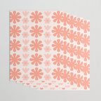 Scandi Floral Grid Retro Pattern in Pale Blush Pink Wrapping Paper Gallery Image 3