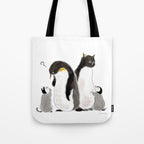Penguin family cats Tote Bag Gallery Image 1