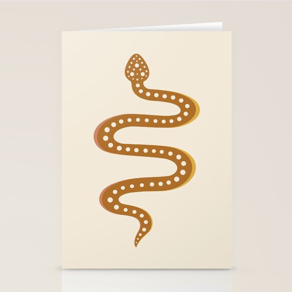 Minimal Snake - Desert Orange II Stationery Card Gallery Image 1