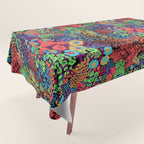 Vintage Floral Neon Tablecloth Gallery Image 1