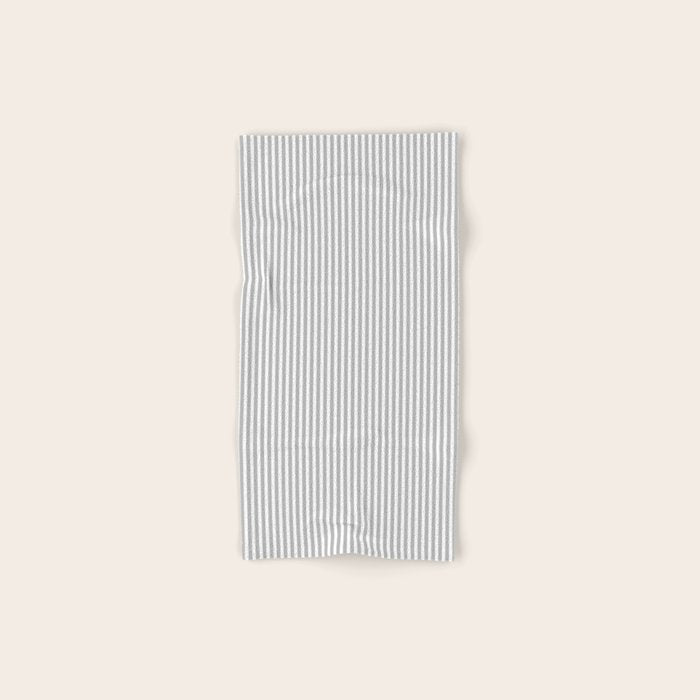 Ultra Fine Stripes Vertical Minimalist Pattern in Gray and White Bath Towel Gallery Image 1