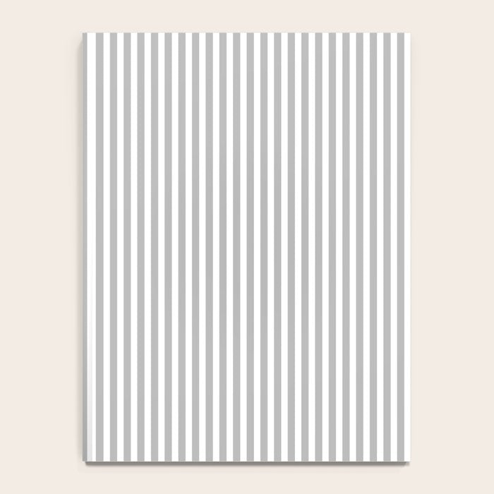 Ultra Fine Stripes Vertical Minimalist Pattern in Gray and White Notebook Gallery Image 4