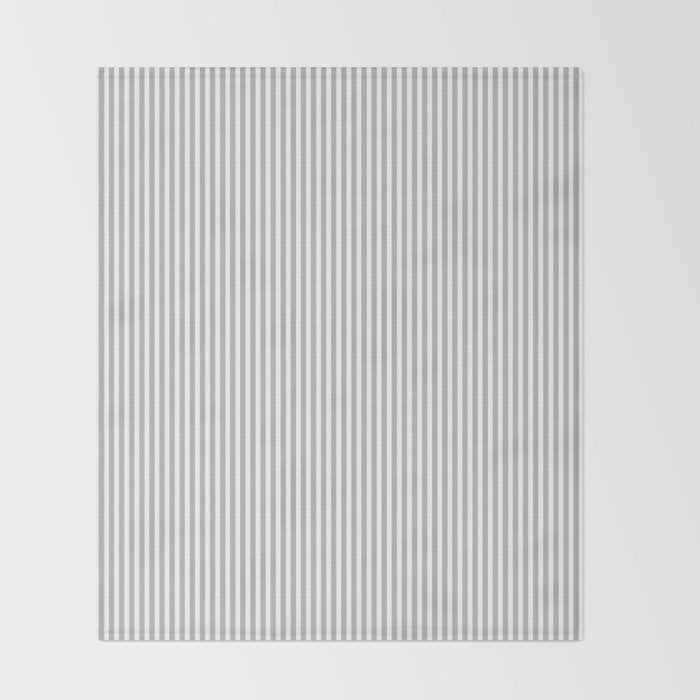 Ultra Fine Stripes Vertical Minimalist Pattern in Gray and White Throw Blanket Gallery Image 2
