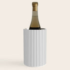 Ultra Fine Stripes Vertical Minimalist Pattern in Gray and White Wine Chiller Gallery Image 3