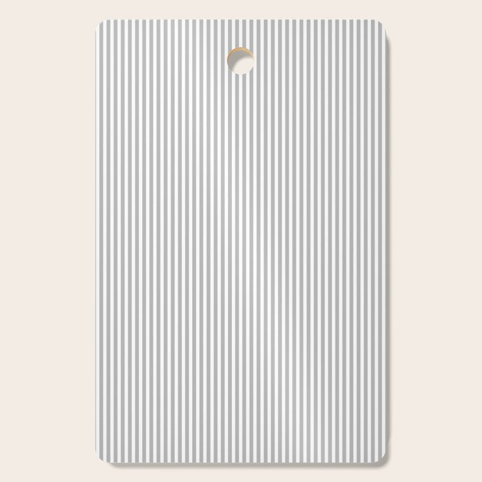 Ultra Fine Stripes Vertical Minimalist Pattern in Gray and White Cutting Board Gallery Image 1
