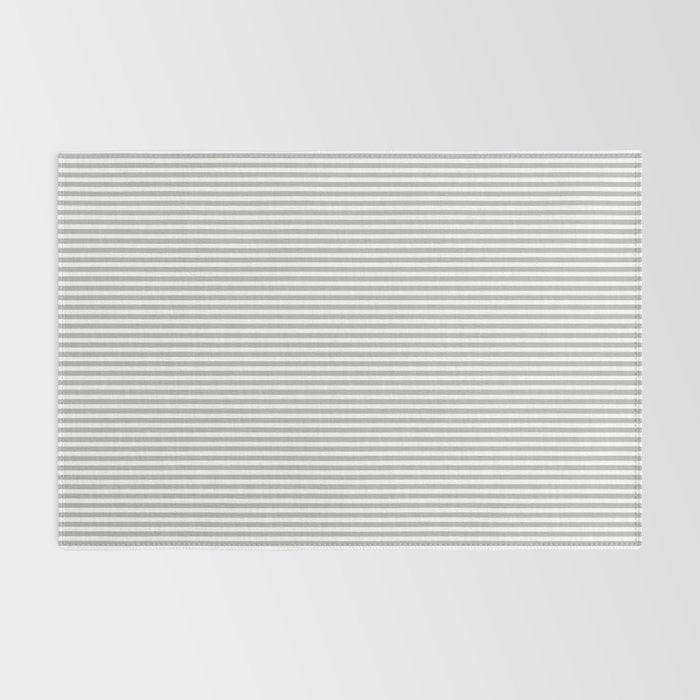 Ultra Fine Stripes Vertical Minimalist Pattern in Gray and White Rug Gallery Image 2