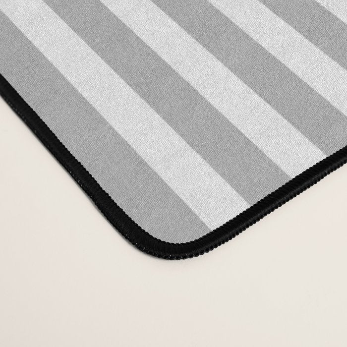 Ultra Fine Stripes Vertical Minimalist Pattern in Gray and White Desk Mat Gallery Image 4
