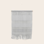 Ultra Fine Stripes Vertical Minimalist Pattern in Gray and White Wall Hanging Gallery Image 1