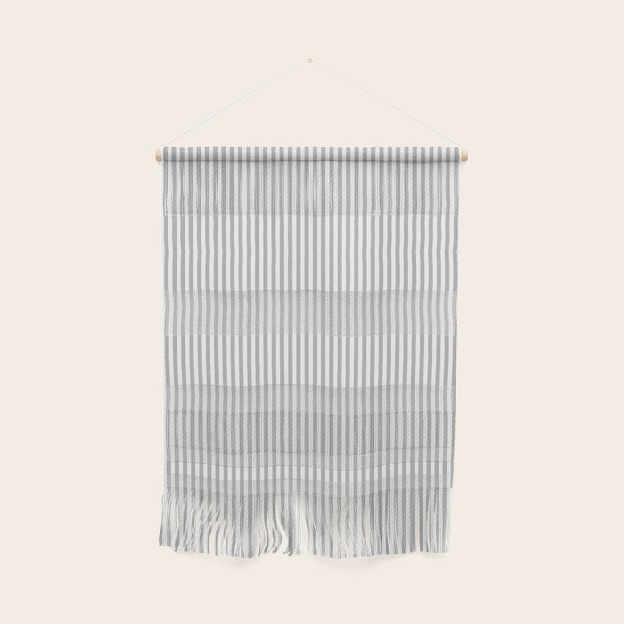 Ultra Fine Stripes Vertical Minimalist Pattern in Gray and White Wall Hanging Gallery Image 1
