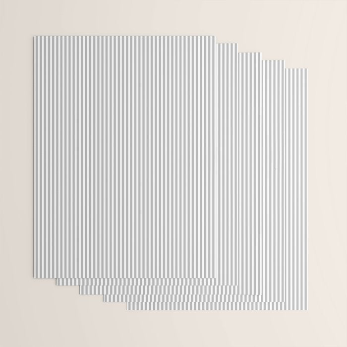 Ultra Fine Stripes Vertical Minimalist Pattern in Gray and White Wrapping Paper Gallery Image 3