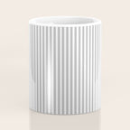 Ultra Fine Stripes Vertical Minimalist Pattern in Gray and White Coffee Mug Gallery Image 4